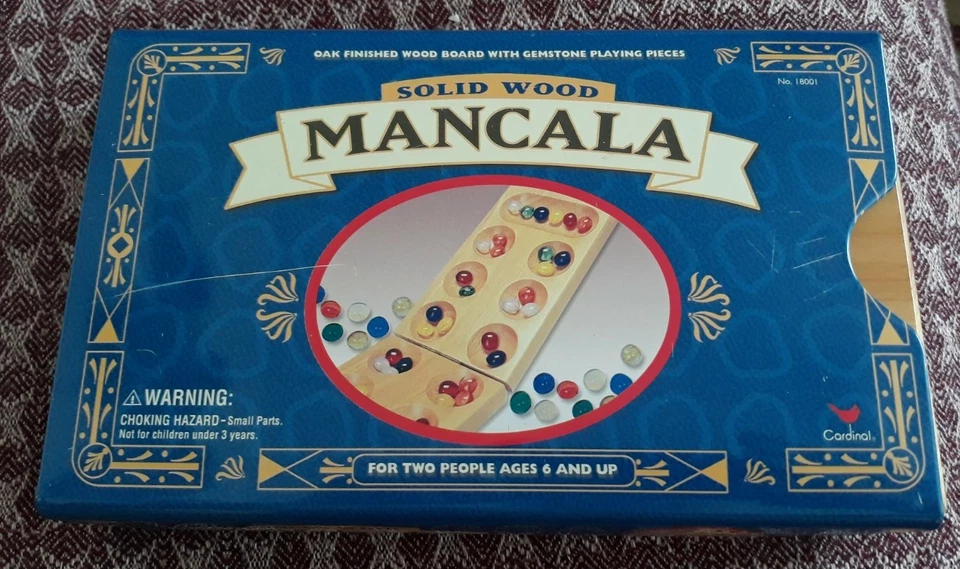 1999 Cardinal Mancala Folding Wood Game Board Complete With Tin Box AS SHOWN  - Image 1 of 4