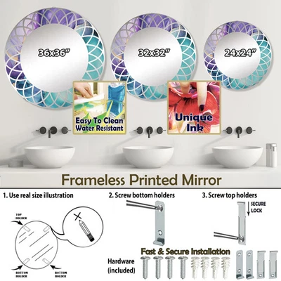 Fractales Designart "Turquesa y Púrpura Arte Líquido III" Foto 1 de 4