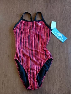 The Finals Damen roter Zirkon Schmetterling Rücken Einteiler Badeanzug Gr. 30/XXS - Bild 1 von 21