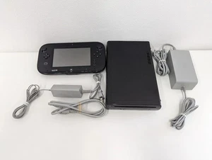Z495 Nintendo Wii U Schwarz Set 32GB Konsole JAPANISCHE VER. WUP-101 SET GEBRAUCHT - Bild 1 von 12