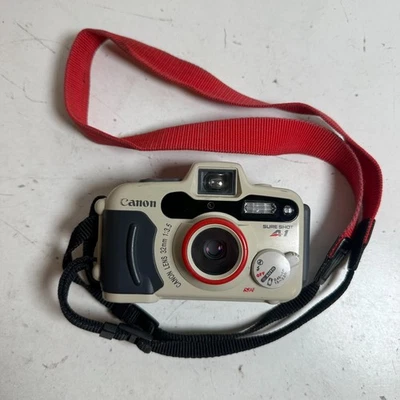 Canon Sure Shot A1 Beige Built-in Flash Autofocus 35mm Point & Shoot Film Camera - Image 1 of 4