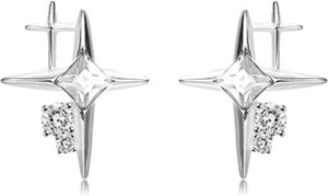 Star Stud Earrings For Women Girl Hypoallergenic 925 Sterling Silver Star Earrin - Picture 1 of 6