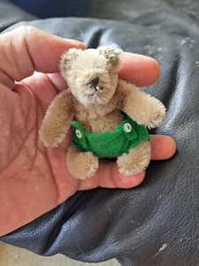 1940's Mohair Vintage Steiff Mini Teddy Bear 3" Not Jointed No Button RARE - Picture 1 of 4