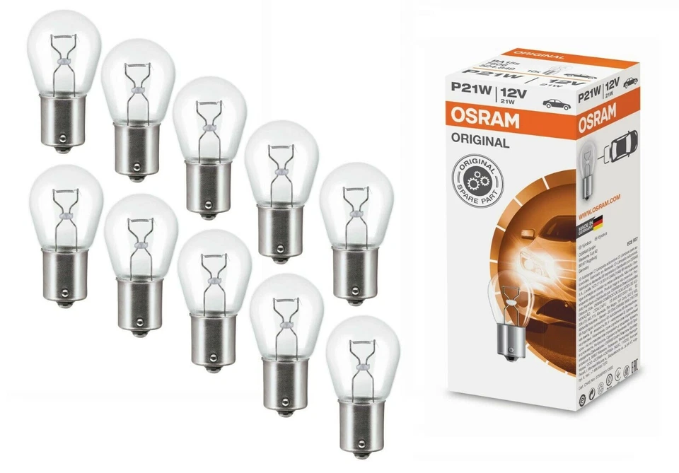 10x Osram P21W 12V 21W BA15s Glüh Lampe Birne KFZ PKW Stop Signal Licht Kugel - Bild 1 von 4