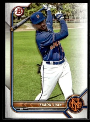 2022 Bowman Draft Baseball Simon Juan RC New York Mets #BD-52 - Image 1 of 2