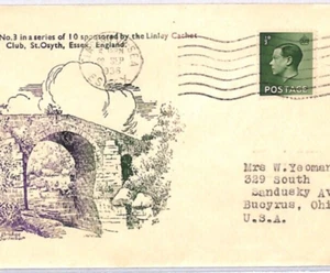 GB KEVIII Cover OLD ENGLAND Illustrated *Dartmoor* BRIDGE Devon 1936 Clacton YK9 - Picture 1 of 9