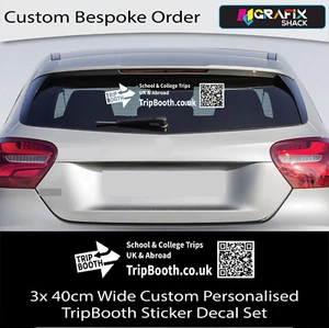 PERSONALISED TRIPBOOTH CAR Windscreen 40cm Wide Vinyl Sticker Decal Set - Picture 1 of 1