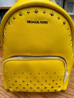 Michael Kors Leather Backpack 'Erin' Medium Citrus Yellow BNWT - Image 1 of 4