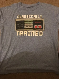NINTENDO NES CLASSICALLY TRAINED MEN'S T SHIRT SIZE 2XL BLUE VIDEO GAMES - Picture 1 of 1