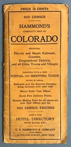 Mapa completo de Hammond de Colorado con figuras del censo de 1910 C. S. Hammond 1911 - Imagen 1 de 11