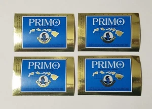 Primo Beer 12 oz Bottle Gold Foil Label (1976) Hawaii Brewing LOT-- 4 LABELS - Picture 1 of 2