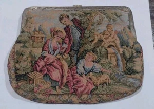 Romantic Tapestry Handbag Purse Vintage Made In Hong Kong Nice And Hard To Find  - Picture 1 of 7