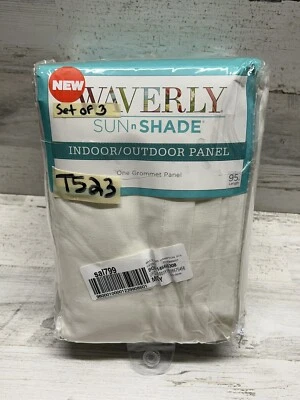 Waverly Hampton Blanco Sólido Juego de 3 Paneles 52”x95” Nuevo Foto 1 de 4