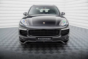 Labio de alerón Cup enfoque frontal para Porsche Cayenne Mk2 FL negro brillante - Imagen 1 de 9