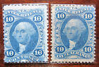 Set of 2x US R34c & R36c 10c Inland Exchange & 10c Contract Revenue Stamps Rare