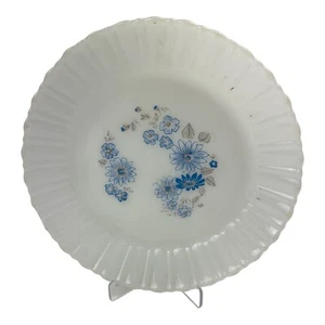 Termocrisa Blau Blumen Milchglas Salat Dessert Teller Mexiko gewellter Rand - Bild 1 von 6