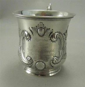 Lovely Antique American St Louis Coin Silver Mug School Gift Cup c 1850 - Picture 1 of 10