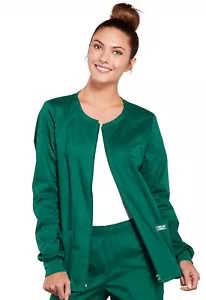 Cherokee Workwear Women Core Stretch Zip Front Warm-Up Jacket 4315 HUNW Hunter - Picture 1 of 6