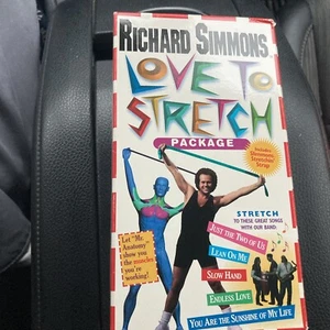 Richard Simmons Love To Stretch VHS 1998 w/ Simmons Stretchin' Strap NEW Sealed - Picture 1 of 5