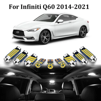 14pcs LED Light Interior Bulb Package Kit For 2014-2022 Infiniti Q60 Q50 +TOOL Foto 1 de 4