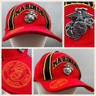 United States Marines Corps Men’s Metal Badge Pin Strapback Cap K&S Red Hat OSFM