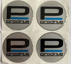 ALLOY WHEEL PFF7 GT1 PRODRIVE DOMED RESIN CENTRE HUB CAP STICKERS X4 SILVER 60MM - Picture 1 of 8