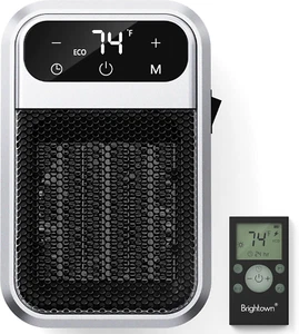 800W Wall Outlet Space Heater with Remote,Led Display Small Plug in Electric Hea - Picture 1 of 7