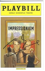 Jeremy Irons & Joan Allen Firmado Impressionism Playbill - Broadway Mostrar - Picture 1 of 2