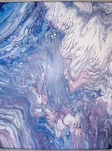 Art Paint Pouring Acrylic Original “Melting Ground” One Of A Kind 14 X 11 - Picture 1 of 4