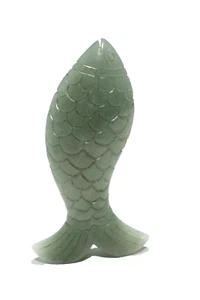 6 Inches Dagger Handle Of Aventurine Stone Hand Carved Fish Style Handle - Picture 1 of 9