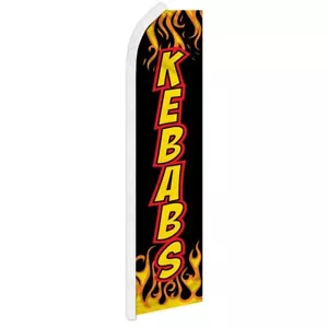 10x "KEBABS" Werbung Superflagge Swooper Banner Geschäftsschild Grill Fleisch - Bild 1 von 10