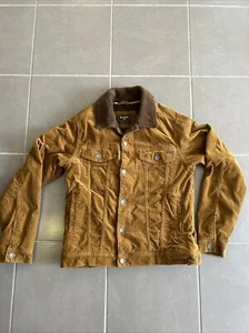 Billabong Barlow Surfplus Corduroy Jacket Coat Mens M Tan Brown Sherpa Lined EUC - Picture 1 of 10