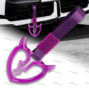 Cristal Púrpura Diablo Corazón Roto JDM Anillo Tsurikawa Autobús Coche Correa -PP Nylon X1 - Imagen 1 de 6