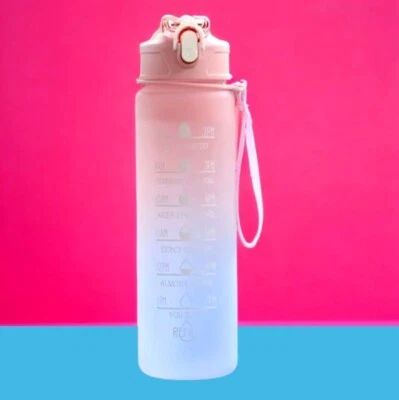 全新带盒粉色/蓝色渐变水化跟踪器水壶 900 毫升 — 第 1/4 张图片