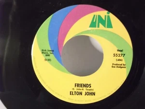 Elton John,UNI 55277, "Friends",US,7" 45, 1971 classic glam rock, Mint - Picture 1 of 2