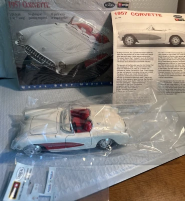 SEALED Testors Burago 1957 Corvette 1/24 Scale Metal Body VINTAGE Model Kit - Image 1 of 4