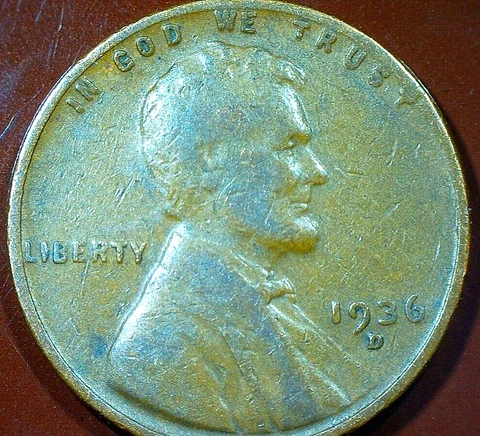 U.S.-1936 "D" WHEATBACK CENT "LAMINATION ERROR" Cover
