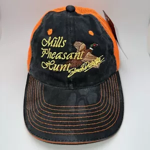 MILLS PHEASANT HUNTING CAP TRUCKER HAT ADJUSTABLE PHEASANT BLAZE ORANGE GR21 - Picture 1 of 7