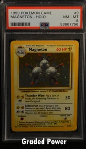 Pokemon Base Set Ilimitado Magnetón PSA 8 HOLO (7756) 9/102  - Imagen 1 de 2