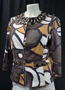 Just B multi bead shabby Paillettes embellished JACKET light crop COAT SZ S NEW - Picture 1 of 5