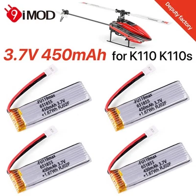 Batería Lipo 3.7V 450mAh para Helicóptero Wltoys K110 K110s XK V977 V930 Foto 1 de 4