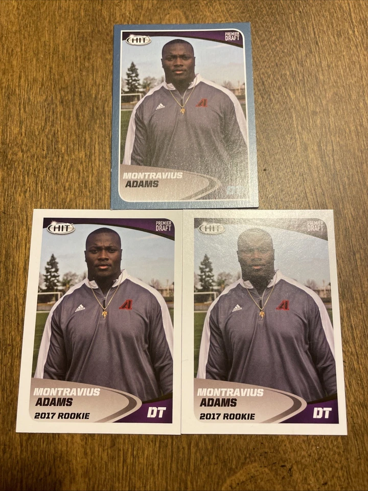 (3) Montravius Adams RC 2017 Sage Hit Blue Rookie Lot Combined Shipping - Image 1 of 2