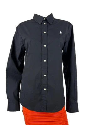 Polo Ralph Lauren NUEVO CON ETIQUETAS 14 US 50 IT XL Camisa Negra Blusa Vestido Top Pasarela Auténtico Foto 1 de 4