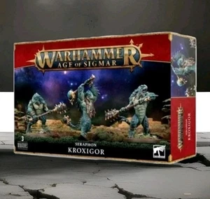 WARHAMMER AGE OF SIGMAR AOS FANTASY SERAPHON LIZARDMEN, 3 KROXIGOR MINIATURES  - Picture 1 of 1