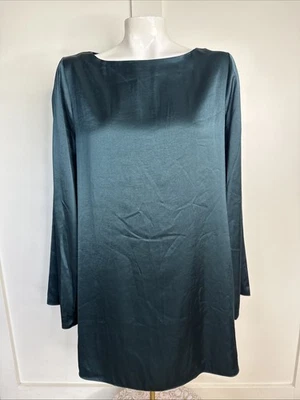 Vestido Madewell Mujer Talla Mediana Verde Satinado Cambio Abeto Jeweltone Brillante Foto 1 de 4