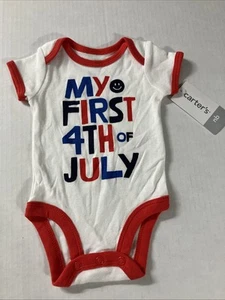 Carters Baby My First 4th of July 1 Piece Bodysuit Size Newborn NB - Picture 1 of 2
