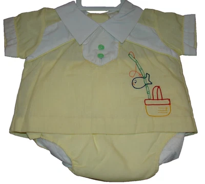 Juego de pañales forrados de plástico para pesca de 0 a 6 meses vintage para bebés niños nuevo sin etiquetas Foto 1 de 4