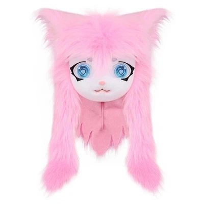 Furry Beast Head finished product Wearable headgear Cute Lolita Cat Head Ear 1PC - Image 1 of 4