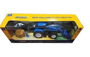 New Ray New Holland T7.270 Front Loader Farm Tractor Bale And Farmer Figure 1/32 - Picture 1 of 4