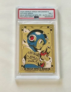 PSA DNA Signed HITOSHI ARIGA MEGA MAN Gold Metal Card SDCC 2024 Exclusive 2025 1 - Picture 1 of 3